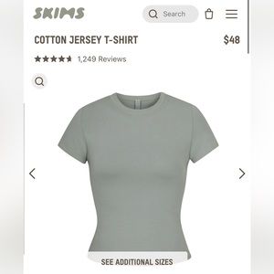 Skims cotton T-shirt (mineral)